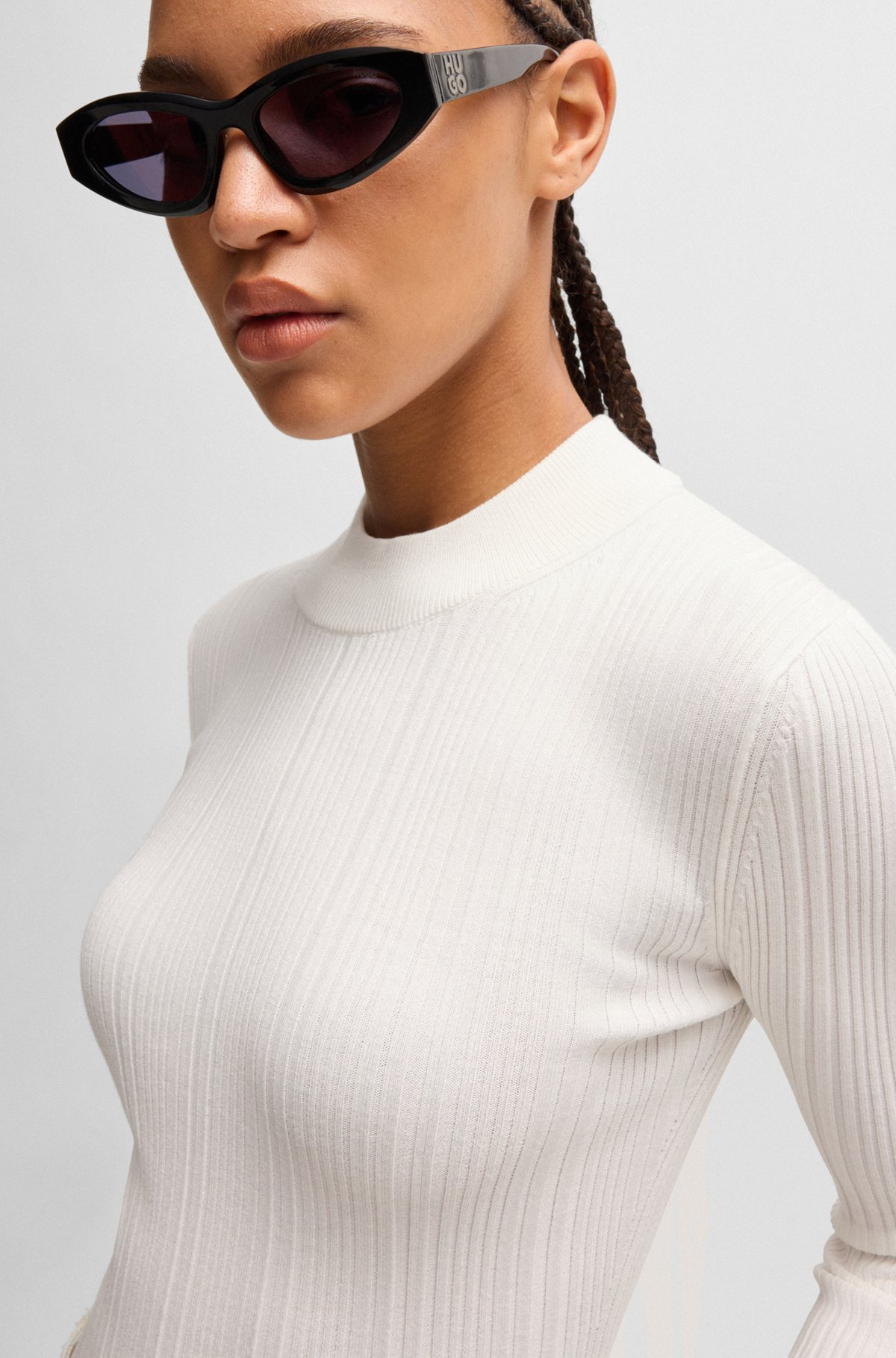 SLIM-FIT SWEATER WITH IRREGULAR RIBBED STRUCTURE - 5