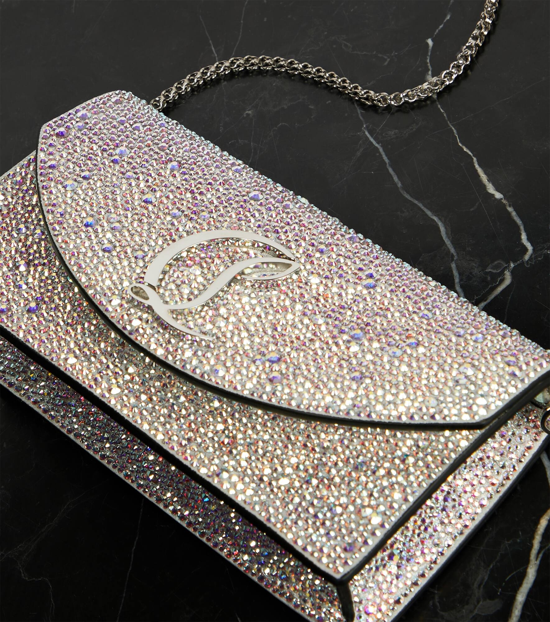 Loubi54 embellished leather clutch - 6