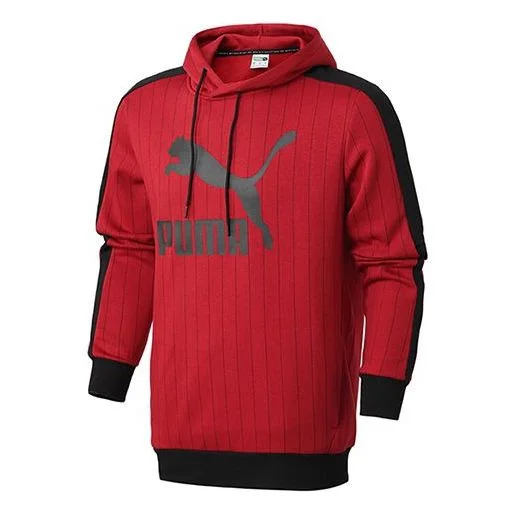 PUMA Pinstripe Aop Pullover Hoodie 'Red' 530179-50 - 1
