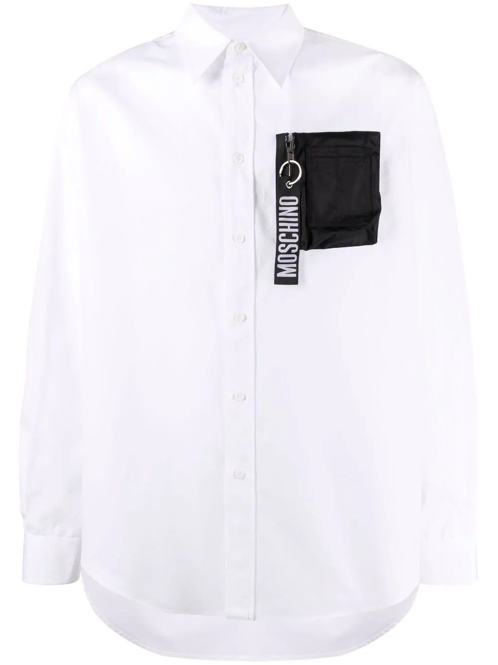 logo zip pull pocket shirt - 1