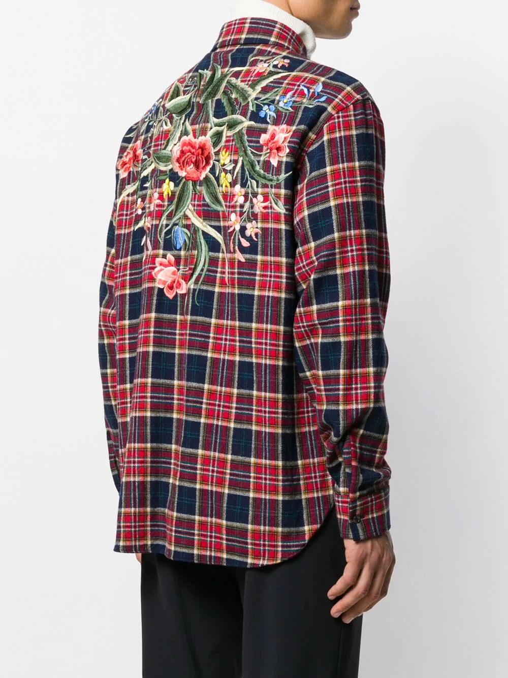 checked floral shirt - 4