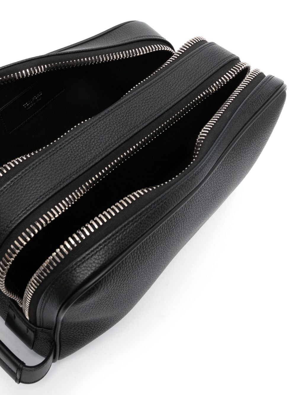 grained leather wash bag - 4