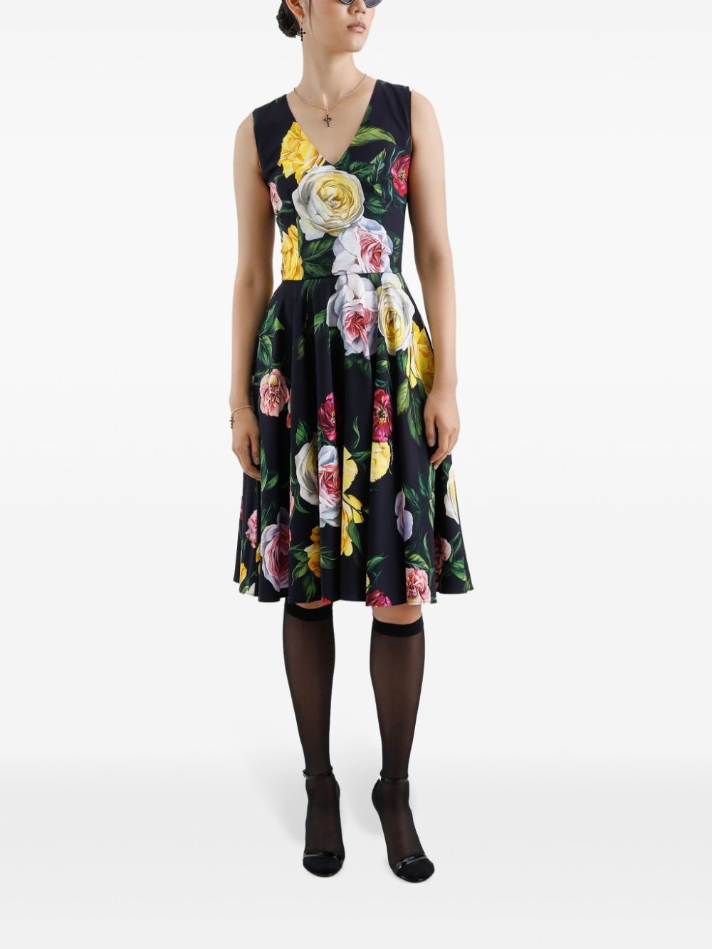 charmeuse calf-length dress - 2
