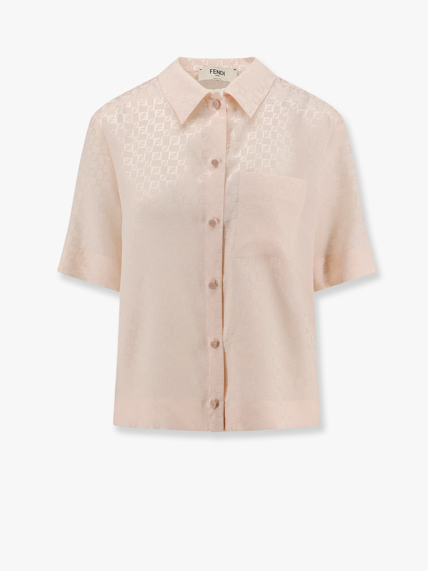 Jacquard Silk Shirt With Ff Chess Motif - 1