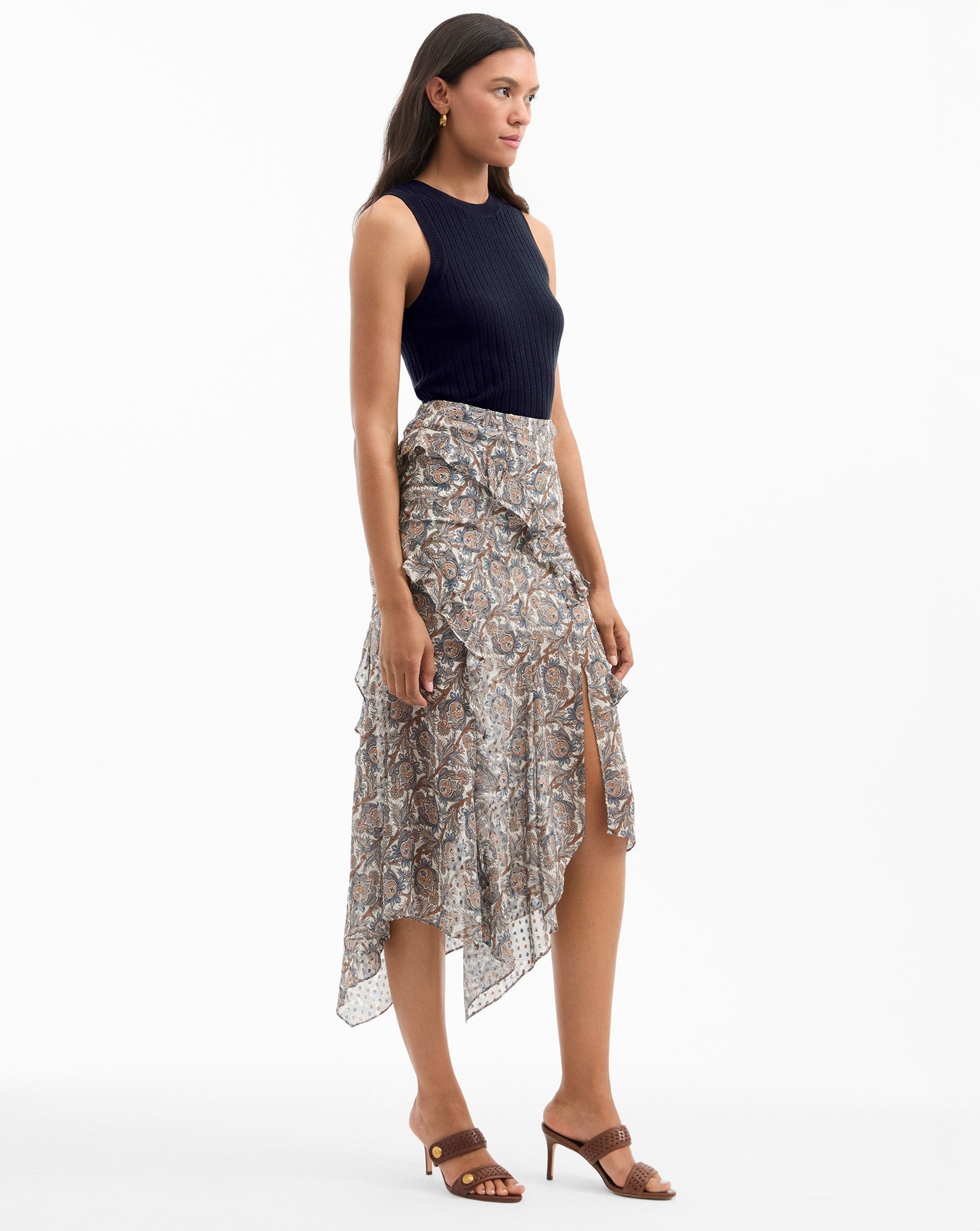 ELEONORA SILK MIDI SKIRT - 4