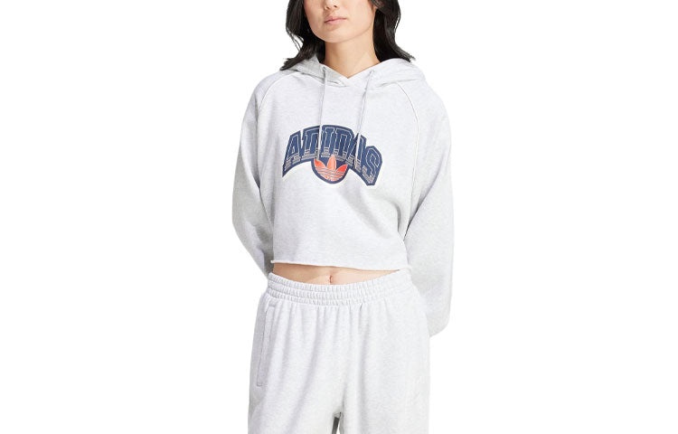 (WMNS) adidas Originals Cropped Hoodie 'White' IS2319 - 2