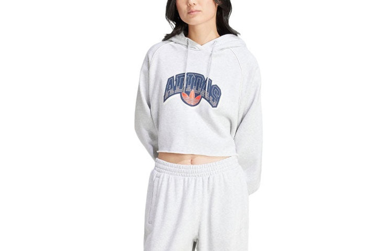adidas (WMNS) adidas Originals Cropped Hoodie 'White' IS2319 outlook