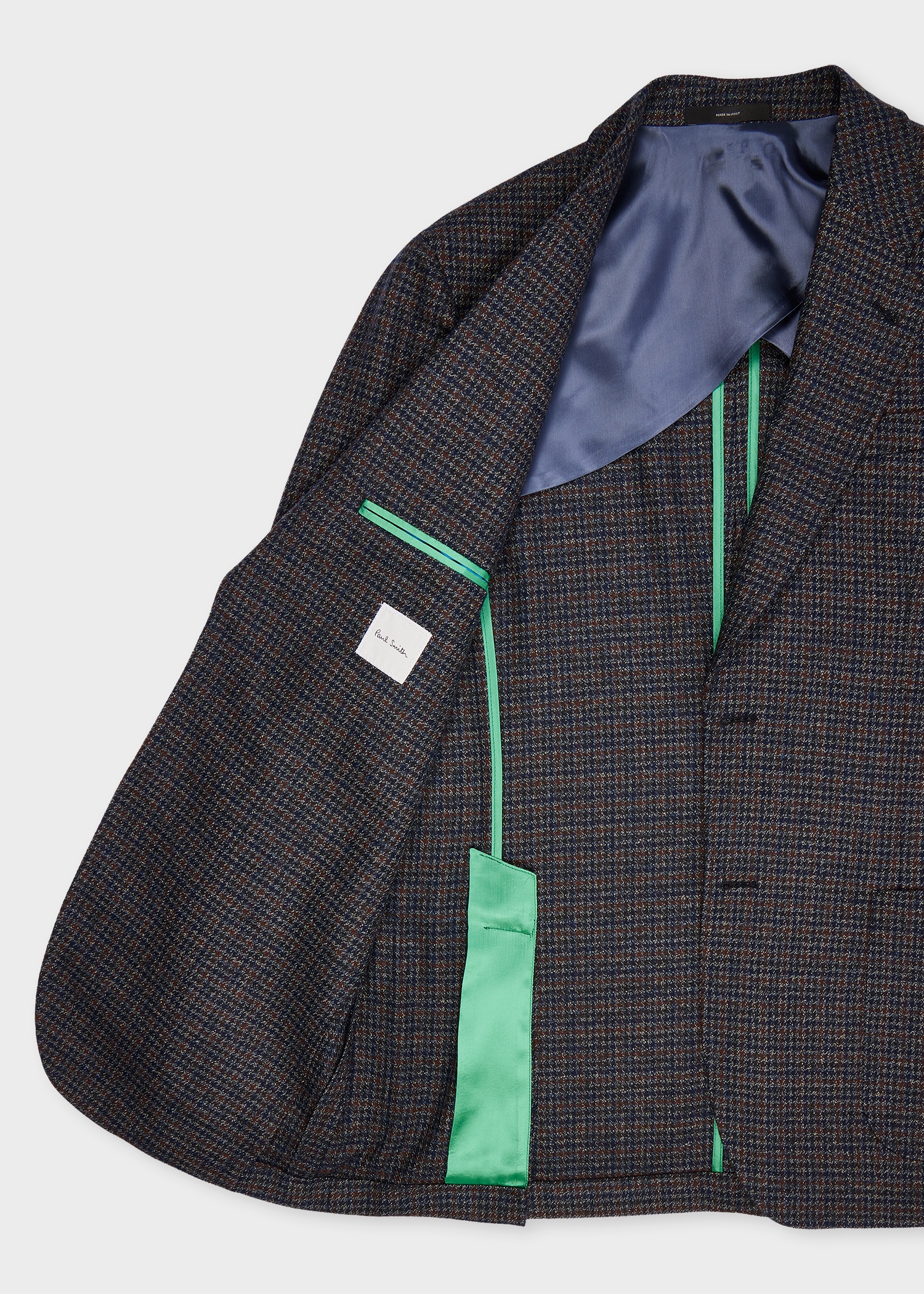 Navy Wool-Cashmere Check Buggy-Lined Blazer - 4
