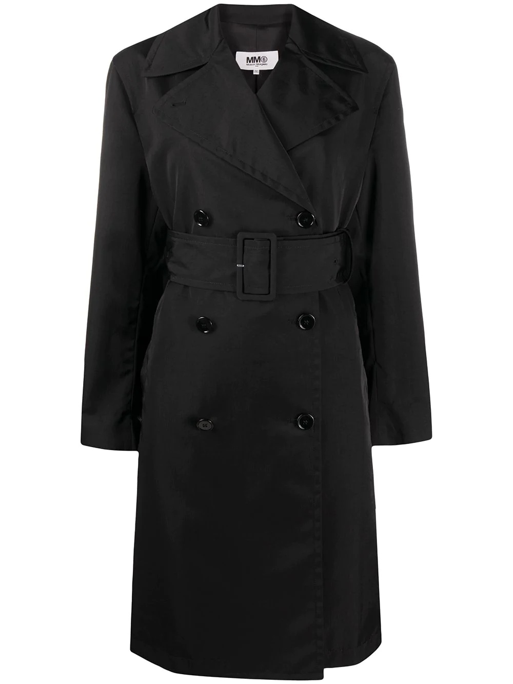 double-breasted belted trench coat - 1