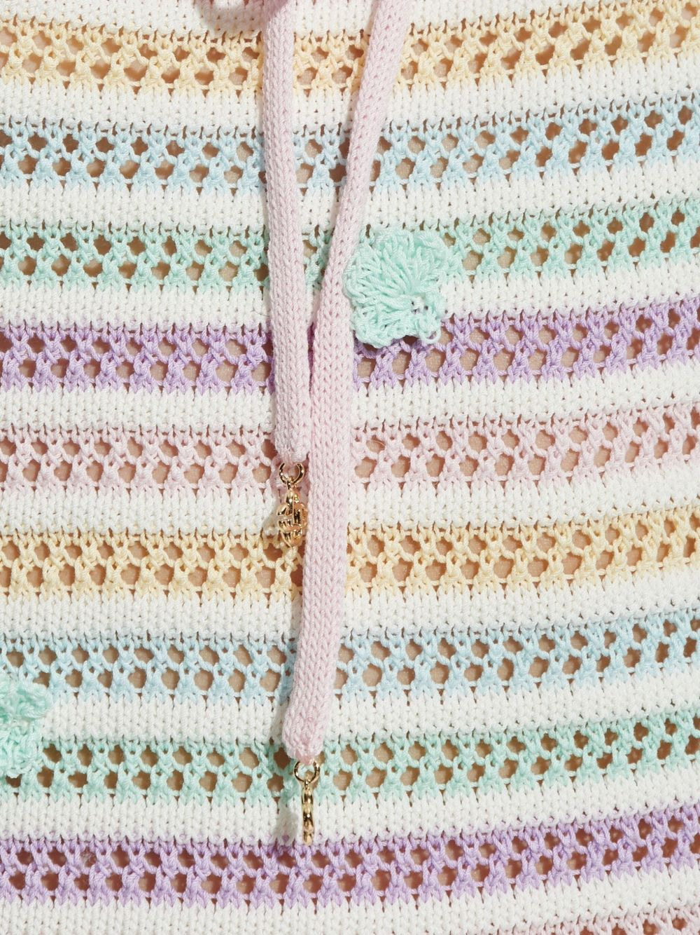 striped crochet-knit mini dress - 5
