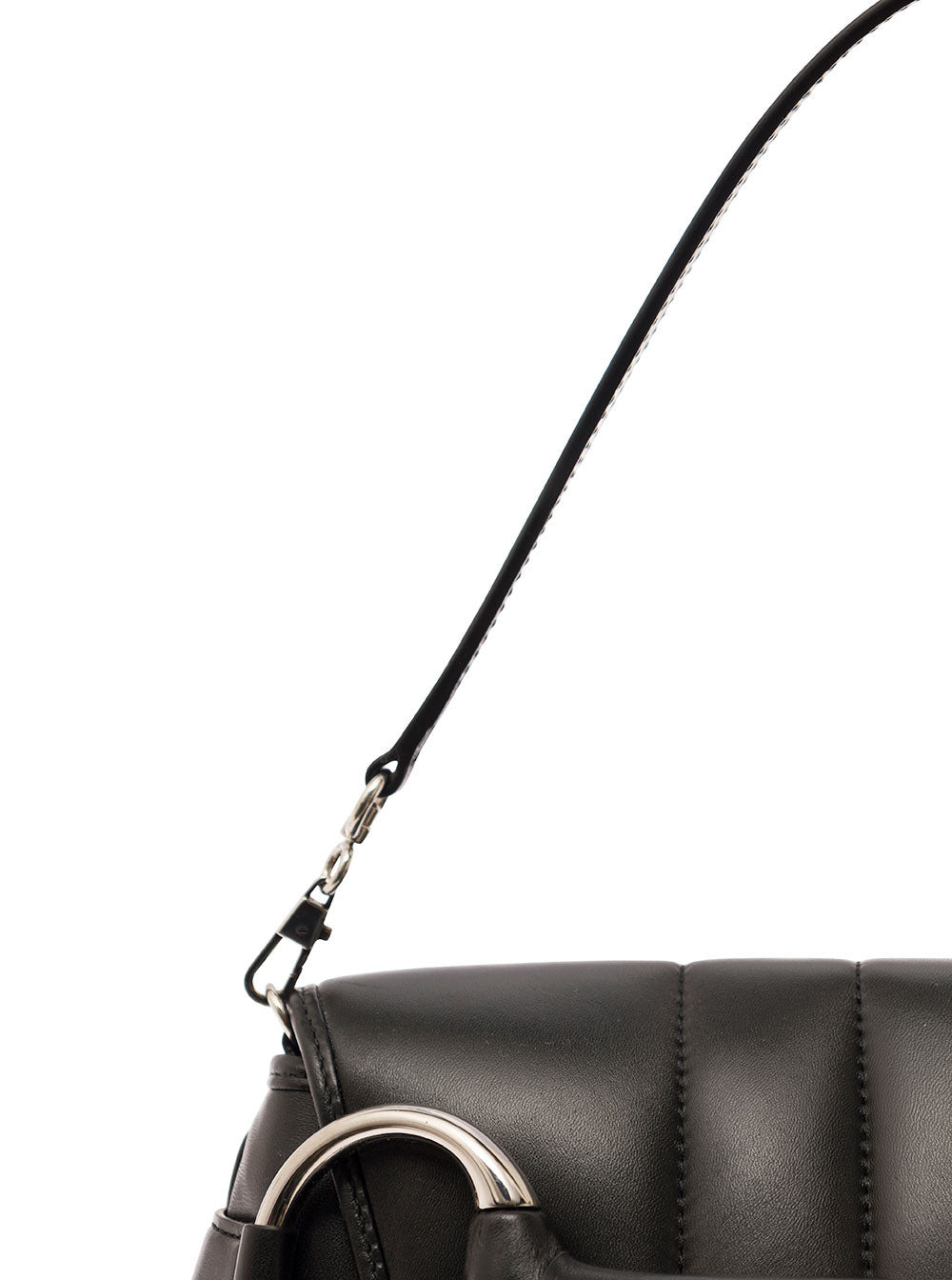 Gucci Women 'Medium Gucci Horsebit' Black Shoulder Bag With Maxi Horsebit In Leather Woman - 3