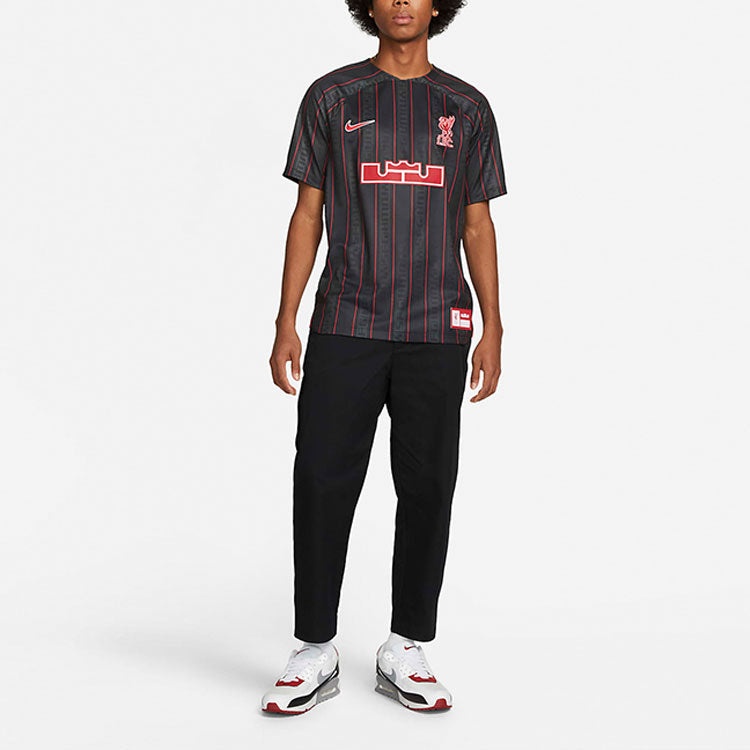 Nike LeBron x Liverpool F.C. Dri-FIT Stadium Soccer Jersey 'Anthracite Gym Red' FD0627-061 - 3