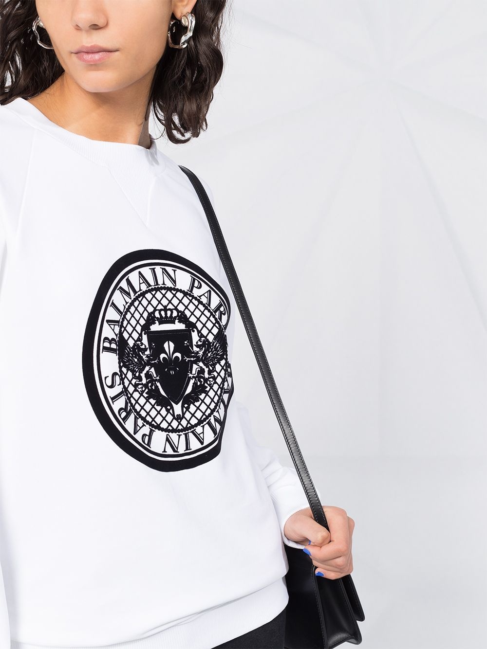 logo print crew neck sweatshirt - 3