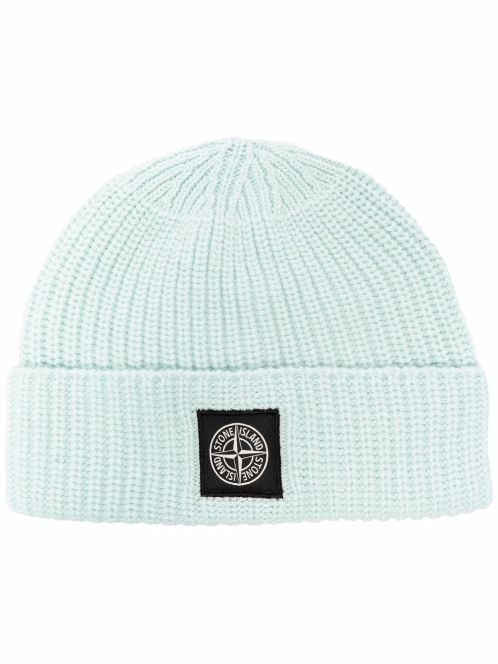 logo-patch wool beanie - 1