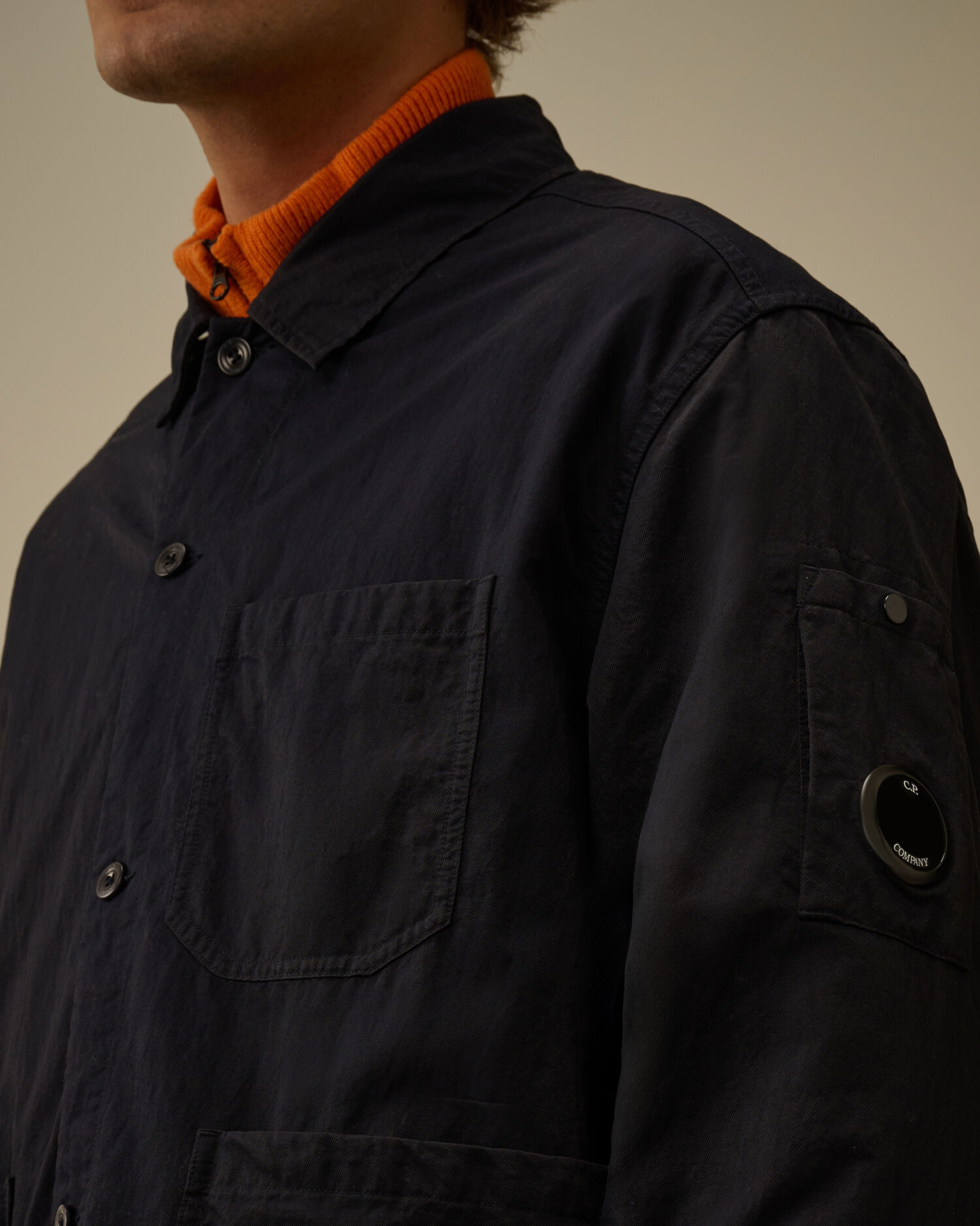 Diagonal Flatt Nylon Button Overshirt - 5