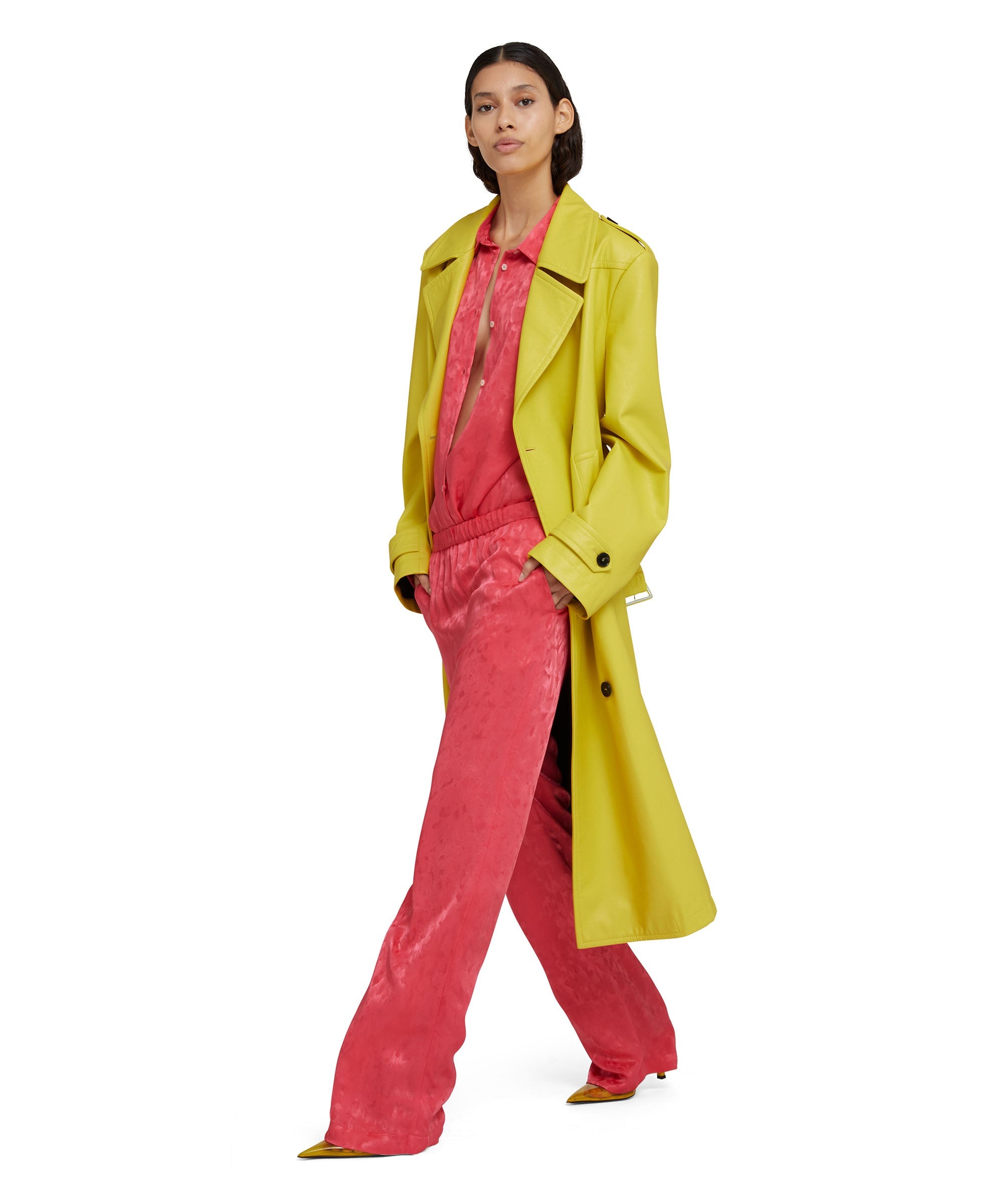 Viscose jacquard camouflage flowing pants with straight legs - 5