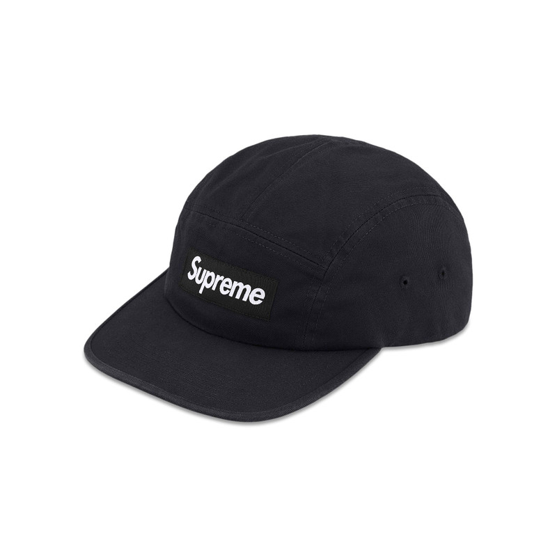 Supreme Washed Chino Twill Camp Cap 'Black' - 1