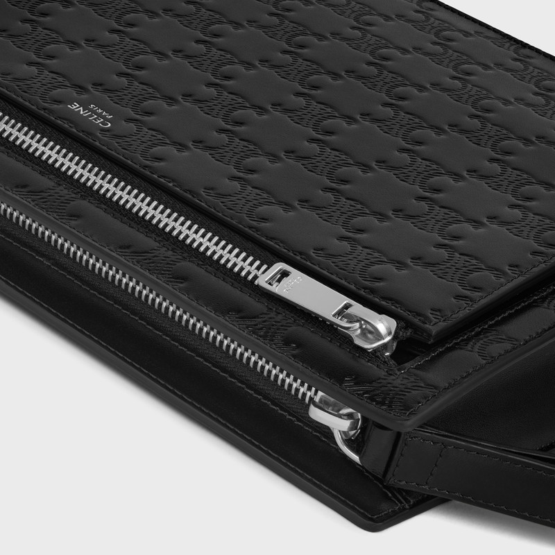 POUCH WITH STRAP IN Calfskin with triomphe embossed 5