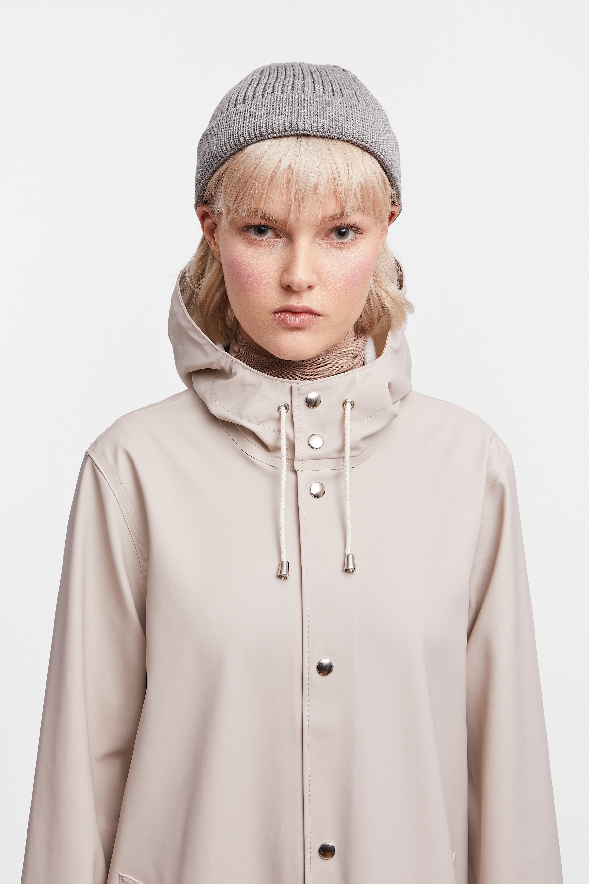 Stockholm Long Print Raincoat Light Sand - 7