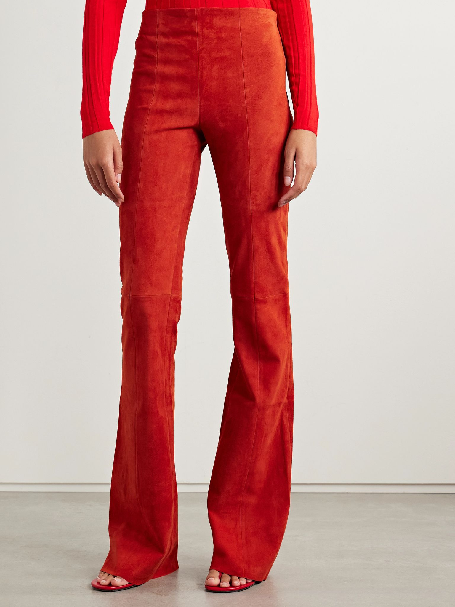 Gégé suede flared pants Red - 3