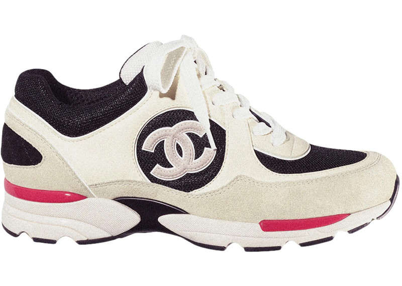 Chanel CC Logo Trainer Ivory Black Beige (Women's) 1
