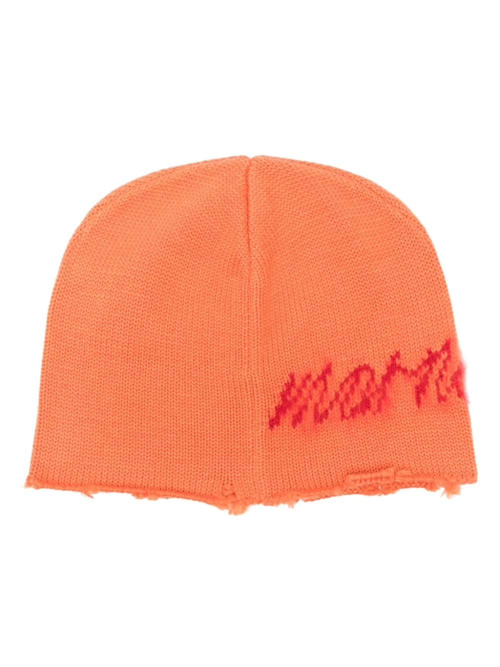 intarsia-logo beanie - 1