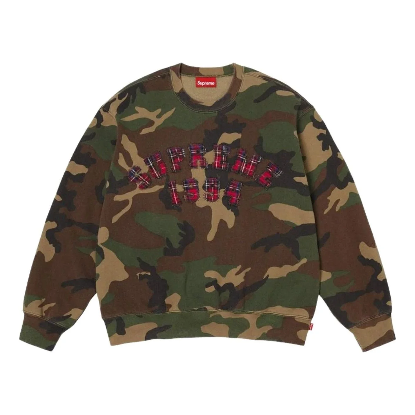 Supreme SS26 Plaid Arc Crewneck 'Woodland Camo' SUP-SS26-133-CAM - 1