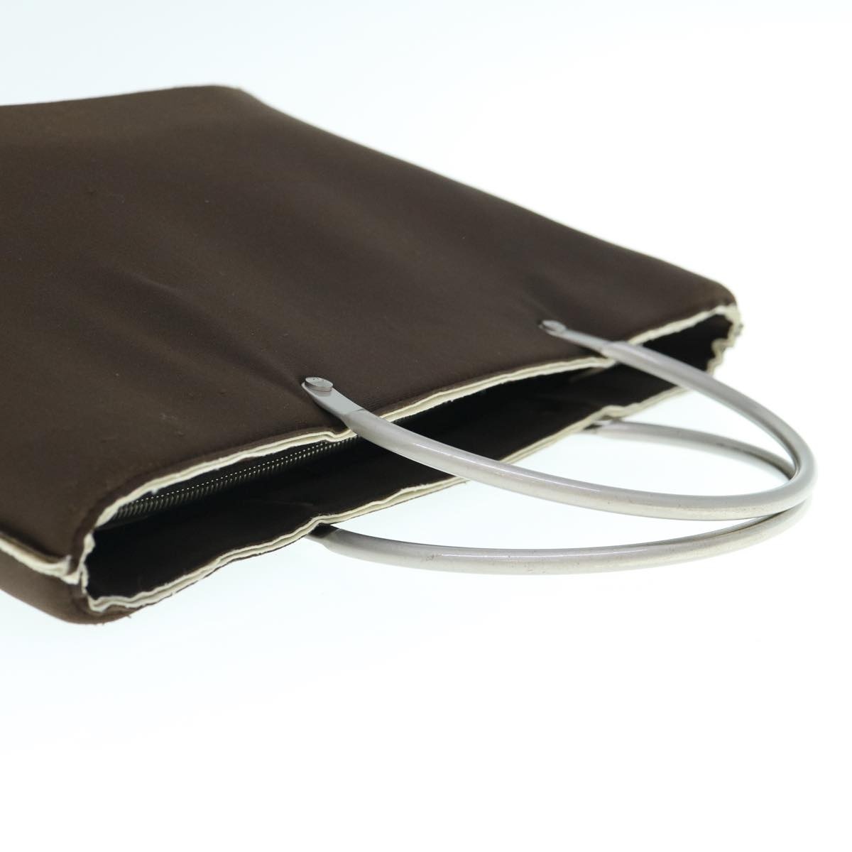 CHANEL Hand Bag Nylon Brown CC - 6