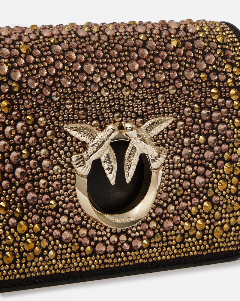 PINKO GALLERIA FULL-RHINESTONE MINI LOVE BAG CLICK 3