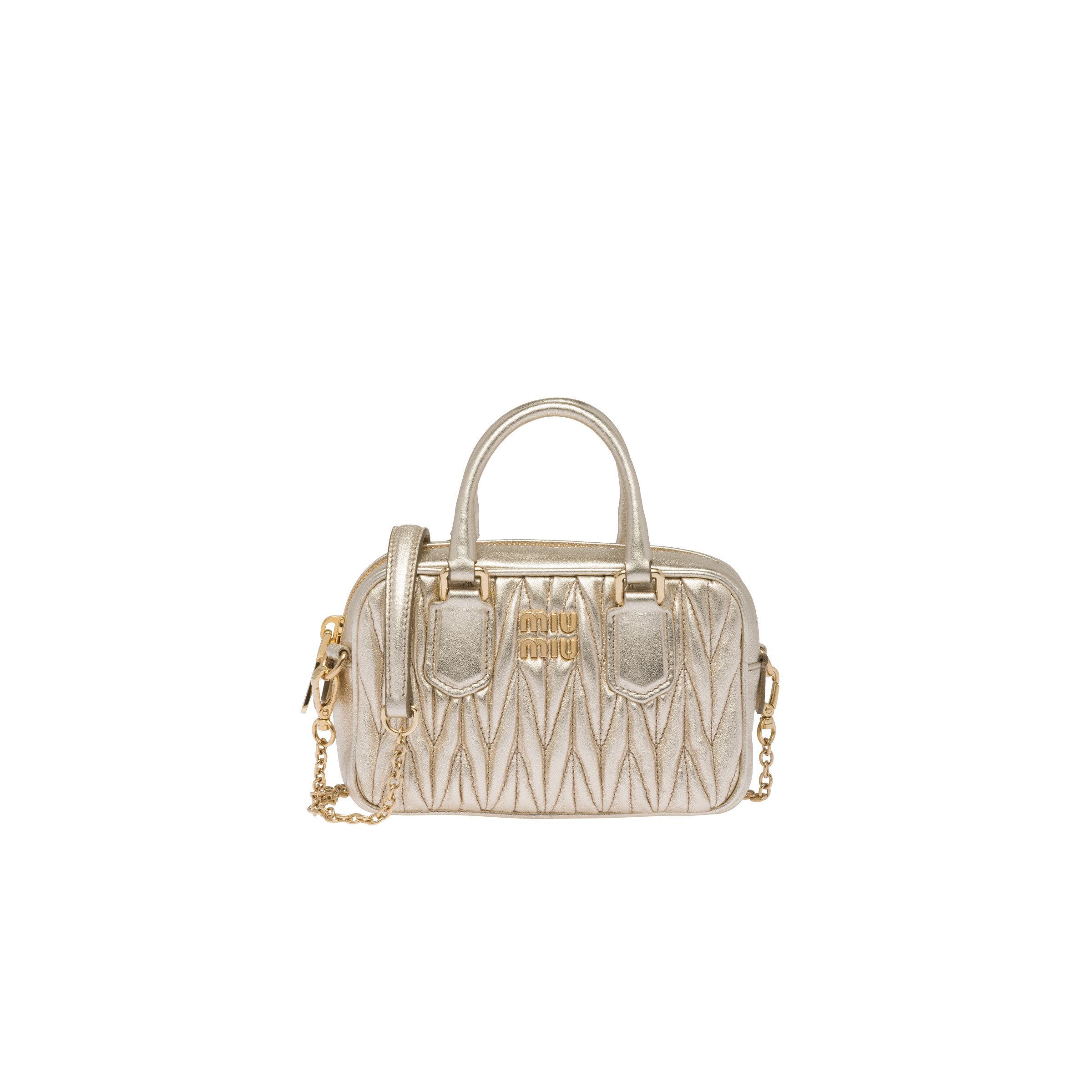 Matelassé nappa leather top-handle mini-bag - 1