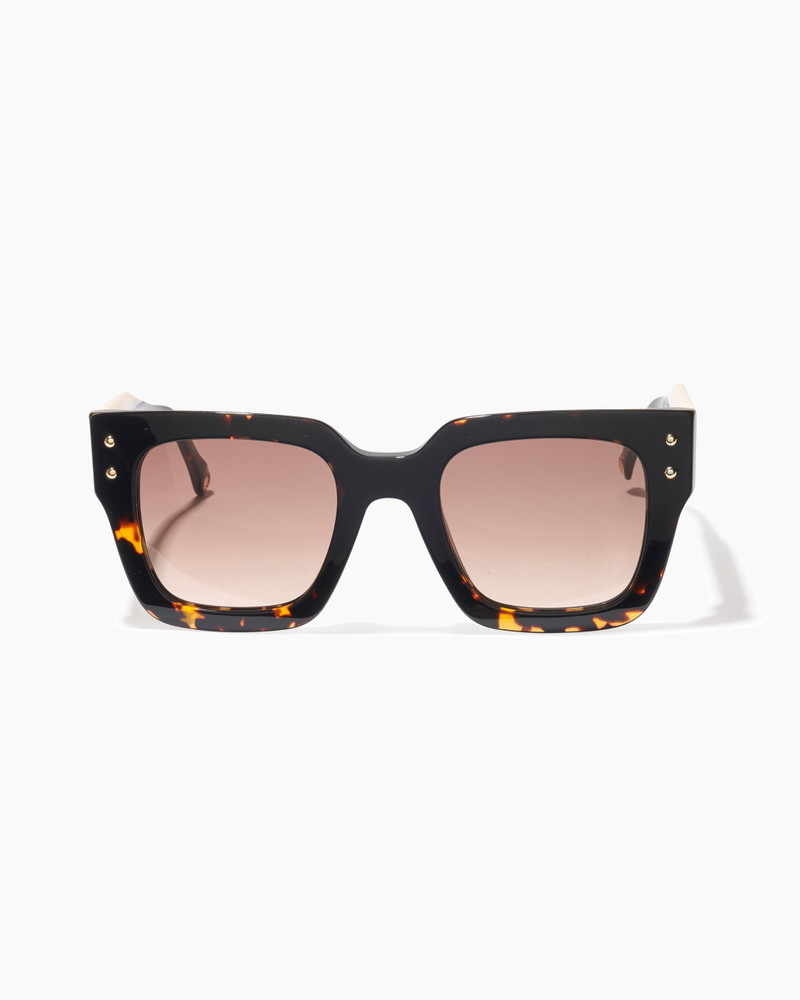 Square Frame Sunglasses With Contrast Temples 1