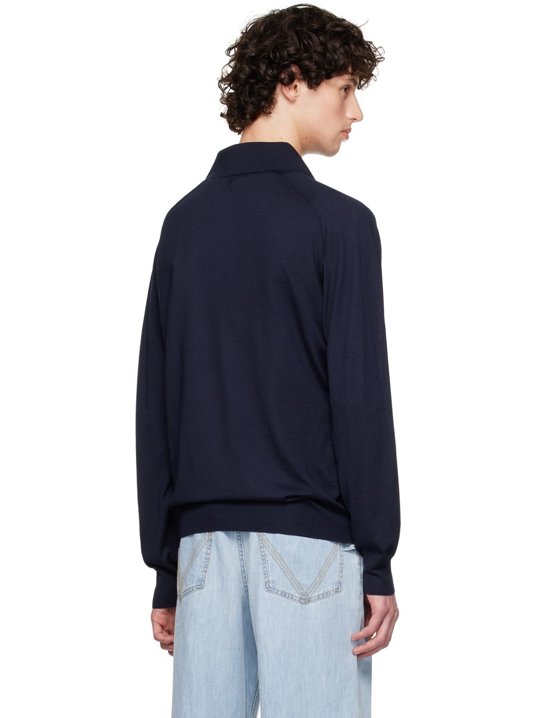 Navy Inverted Seam Polo - 3