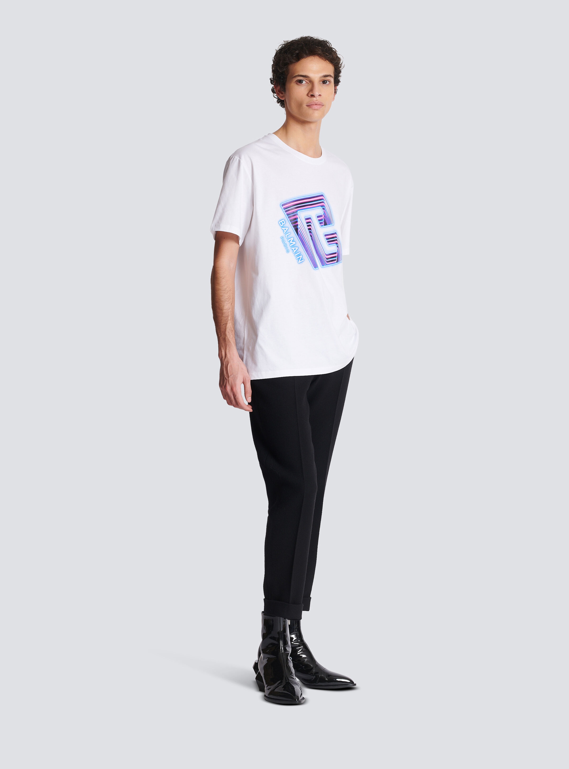T-shirt with neon printed labyrinth logo - 3