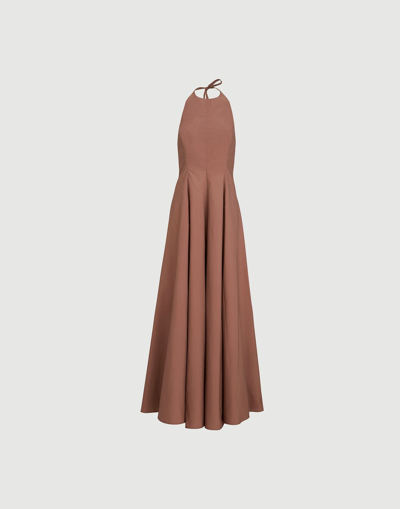 Techno cotton poplin halterneck dress 1