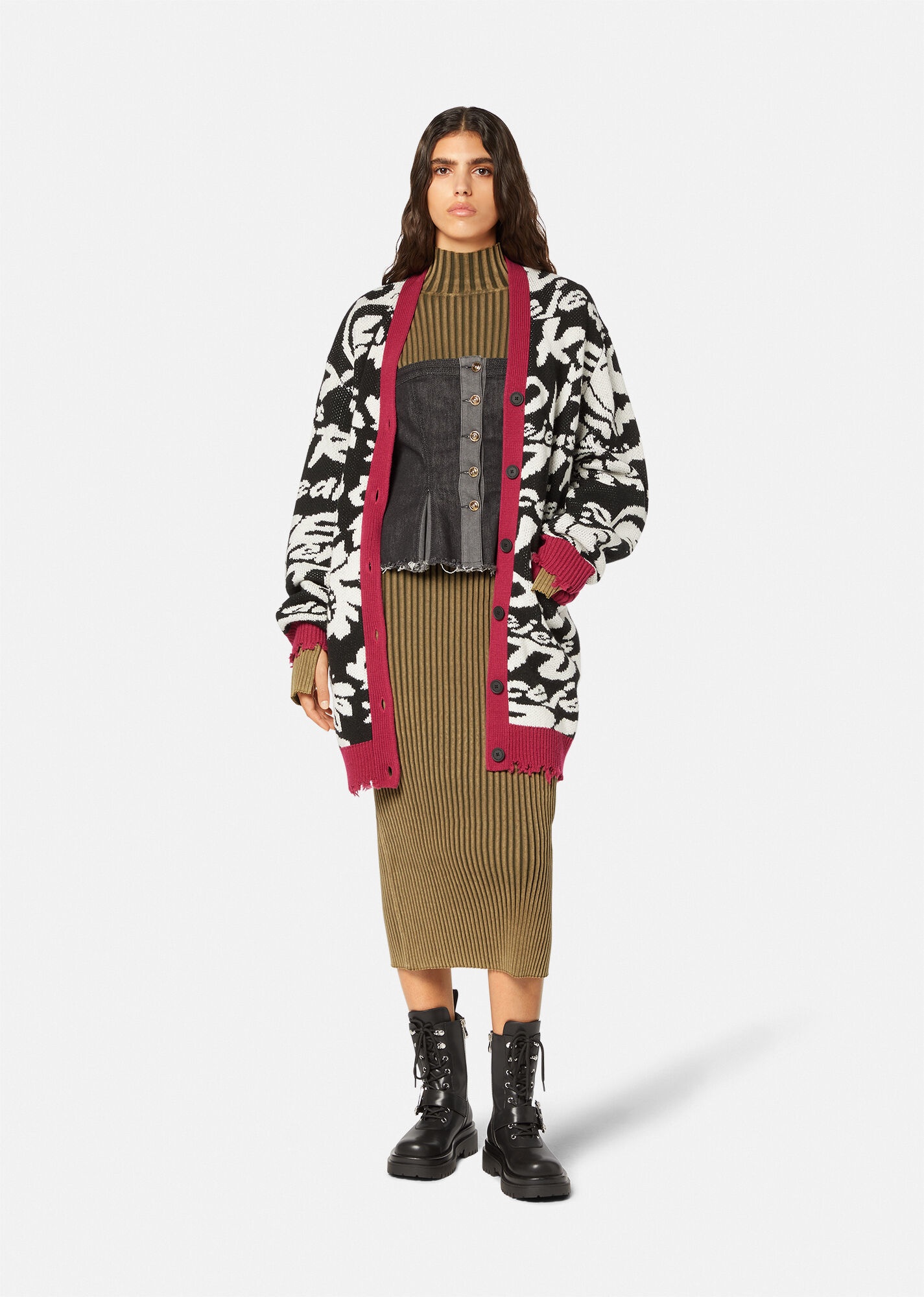 Logo Ribbed Midi Dress - 2