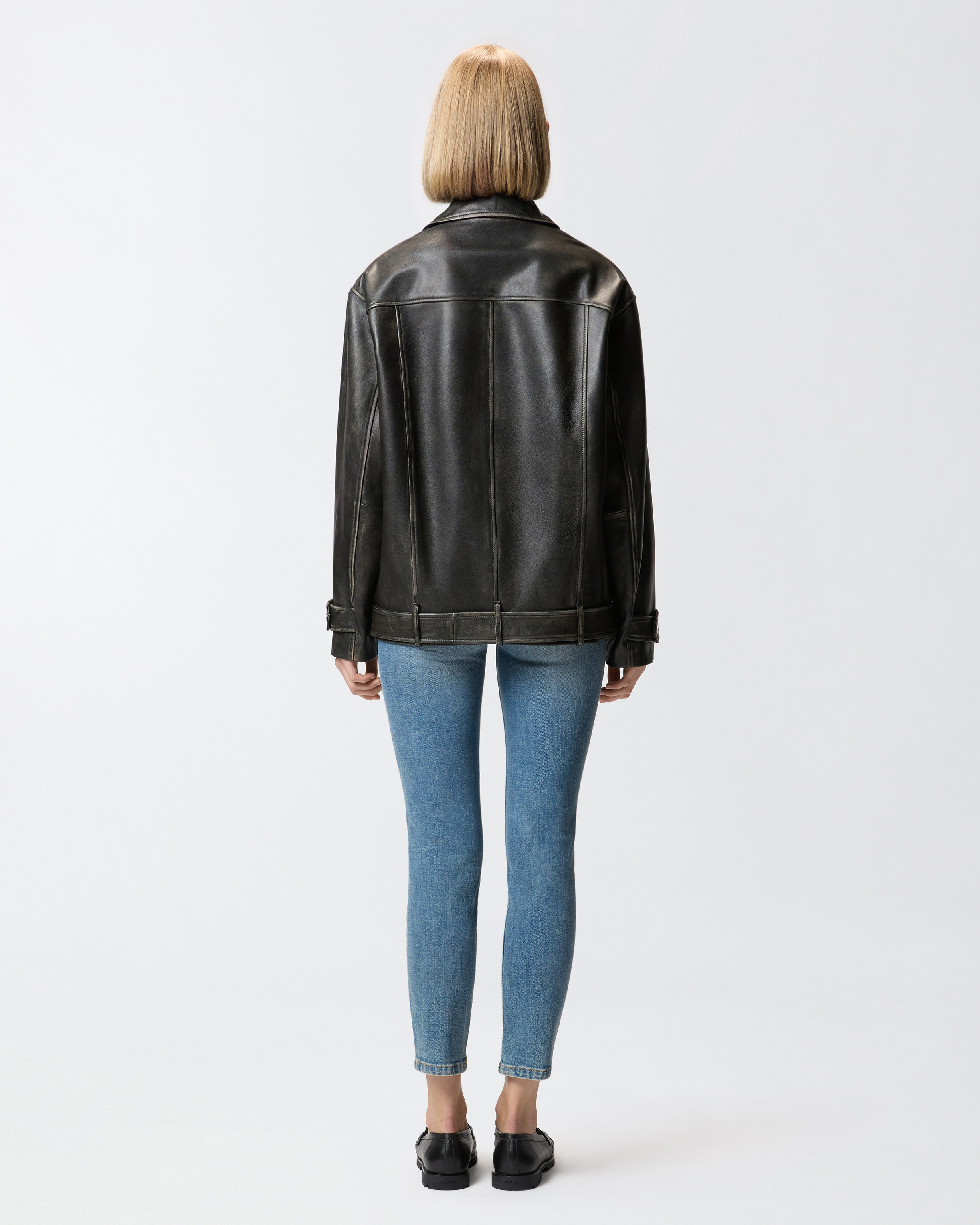 LEATHER BIKER JACKET - 4