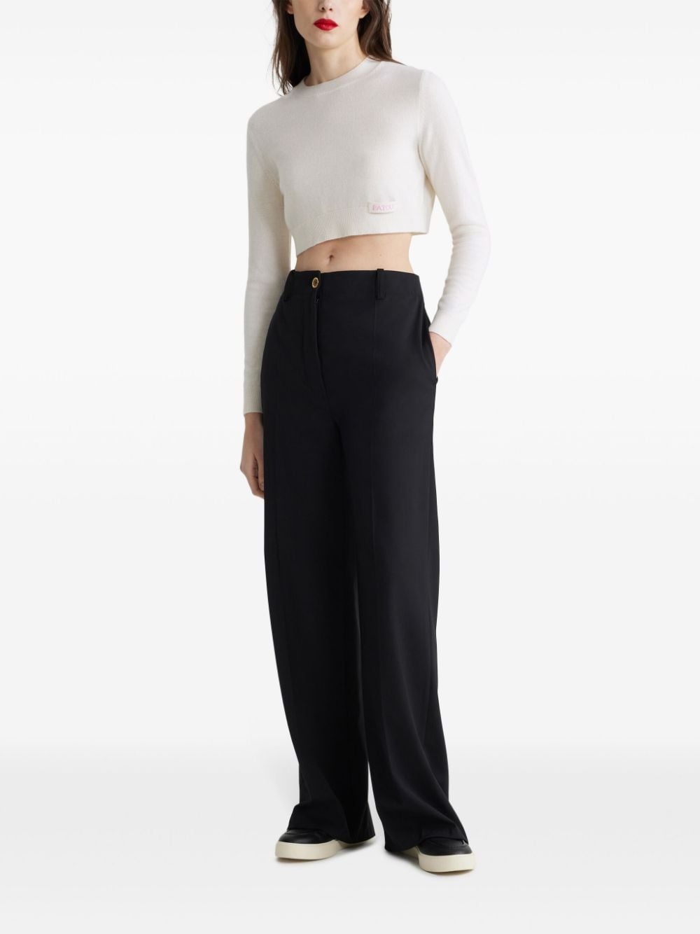 wool cropped sweater - 2