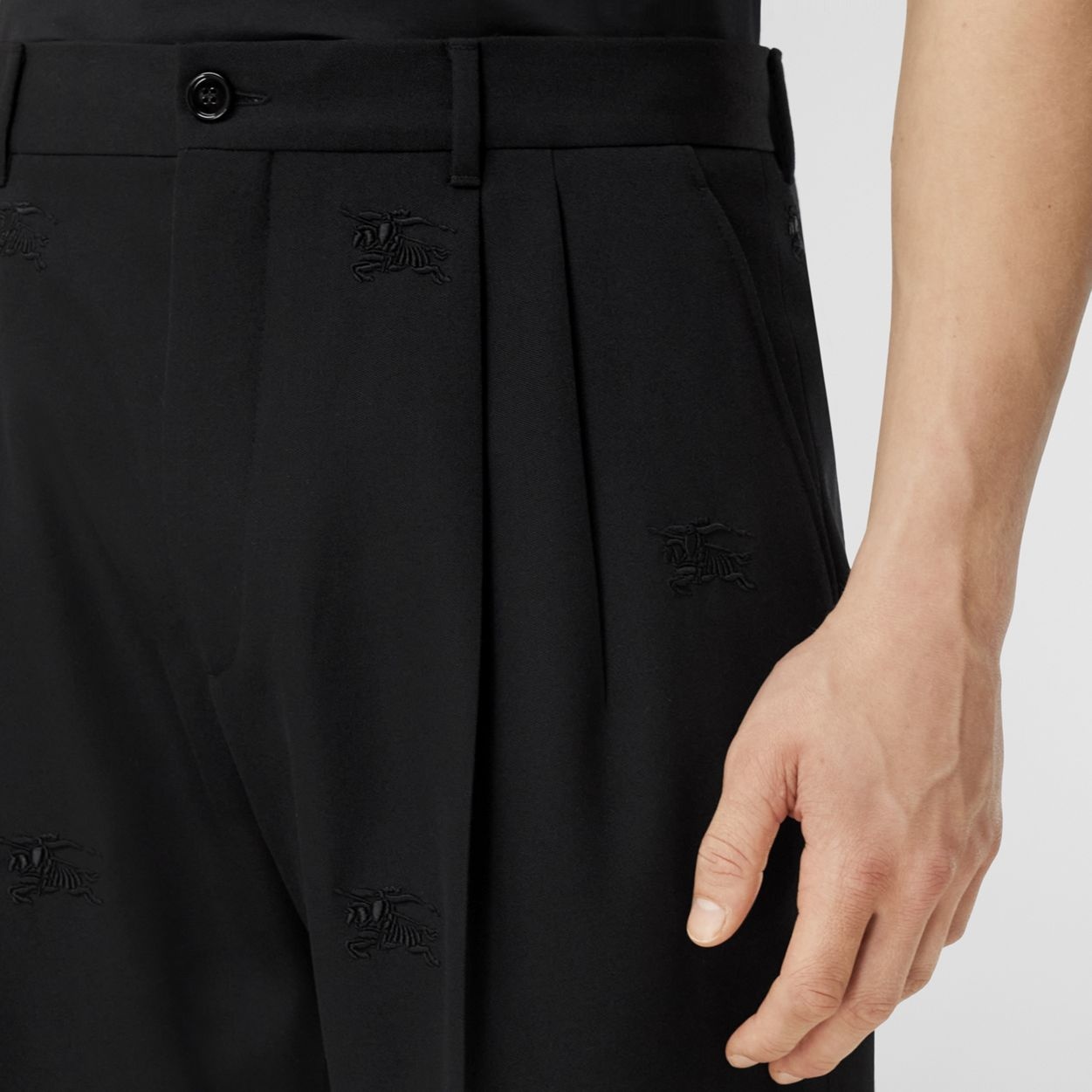 EKD Wool Wide-leg Pleated Trousers - 4