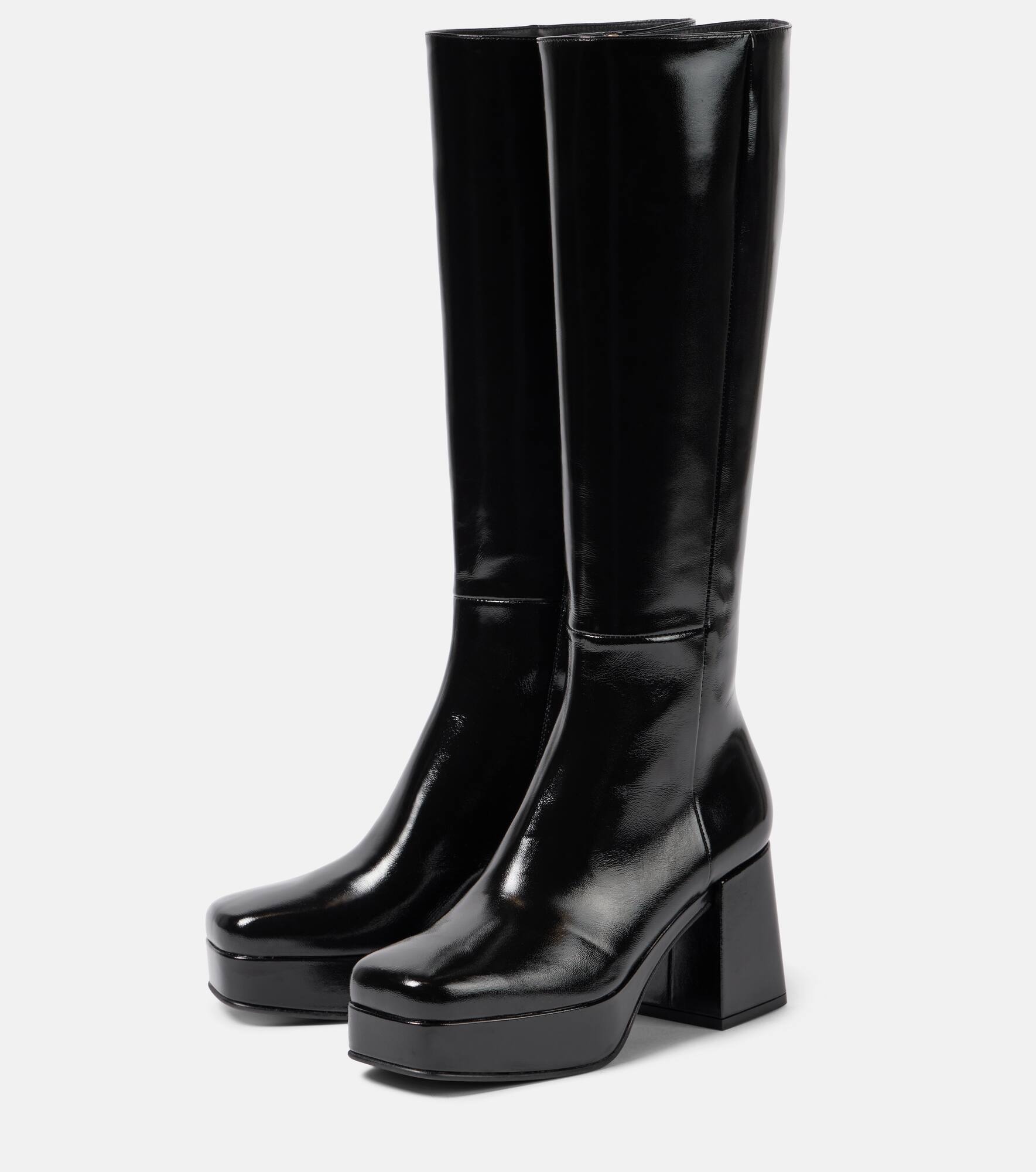Leather platform boots - 5