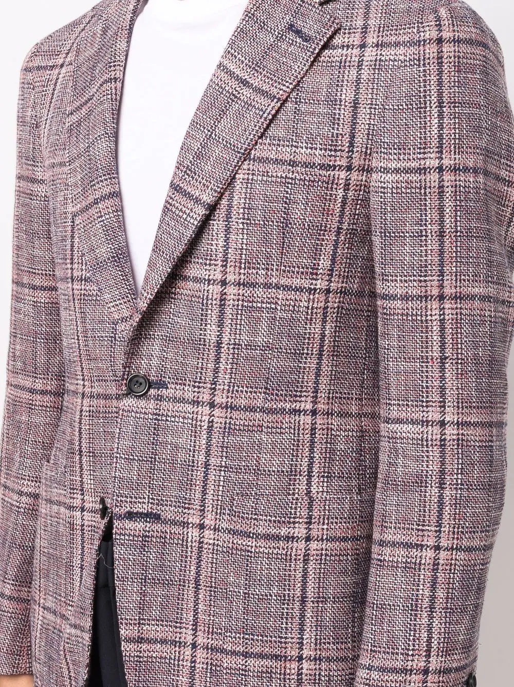 single-breasted check-print blazer - 5