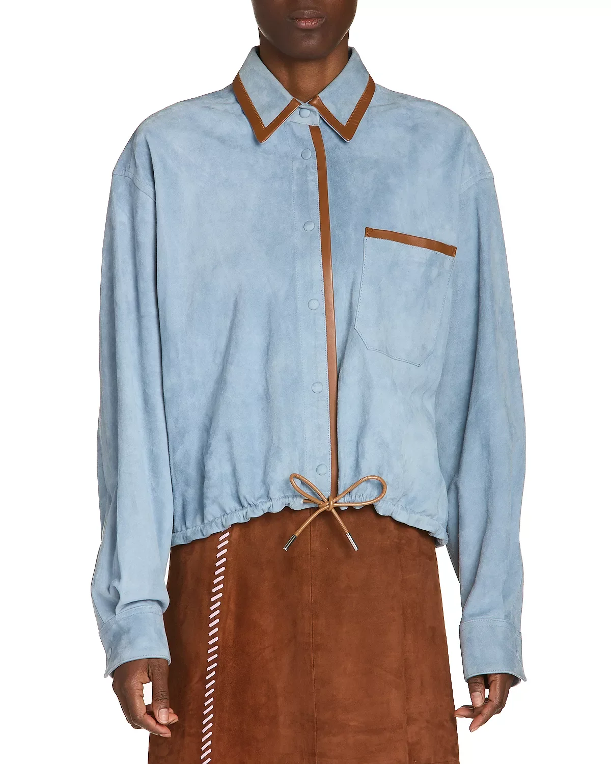 Suede Drawcord Shirt - 1