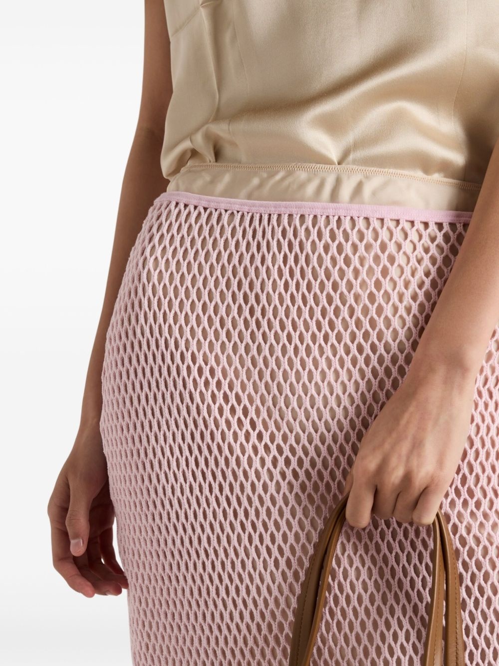 cotton mesh midi skirt - 6