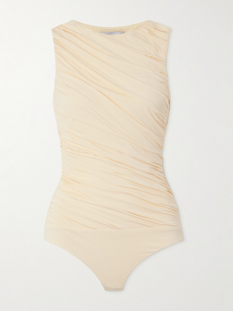 Ora Ruched Stretch-bamboo Jersey Bodysuit 1