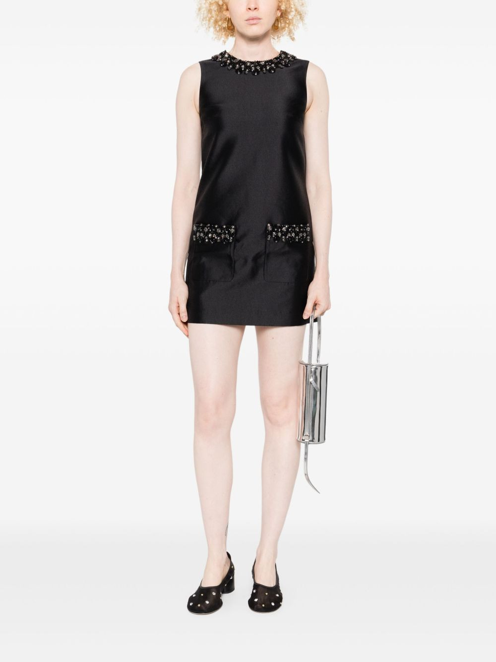 embellished-pocket mini dress - 2