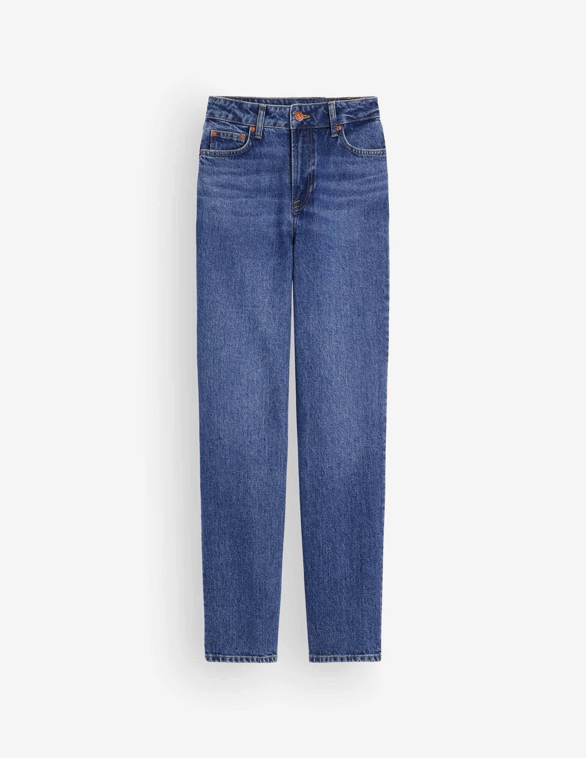 High Rise Straight Jeans-Mid Vintage - 1