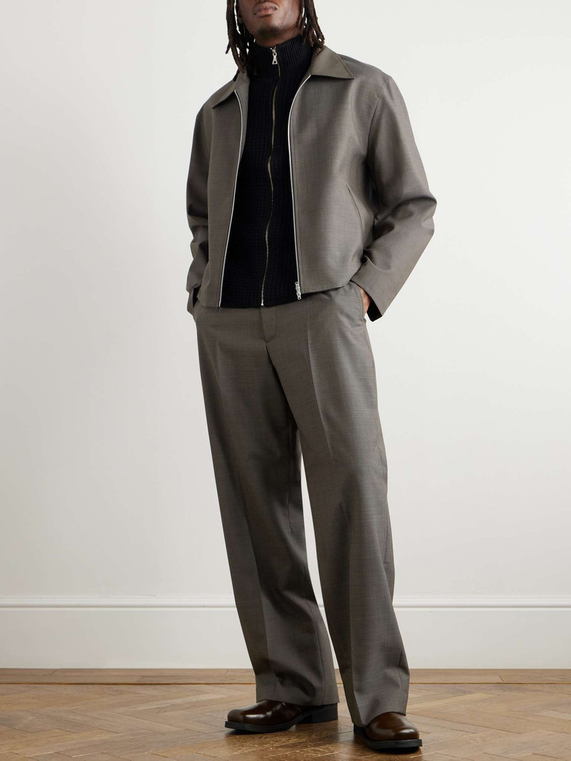 Our Legacy Borrowed Straight-Leg Pleated Checked Wool Chinos outlook