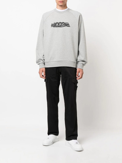 A.P.C. logo-print crew neck sweatshirt outlook