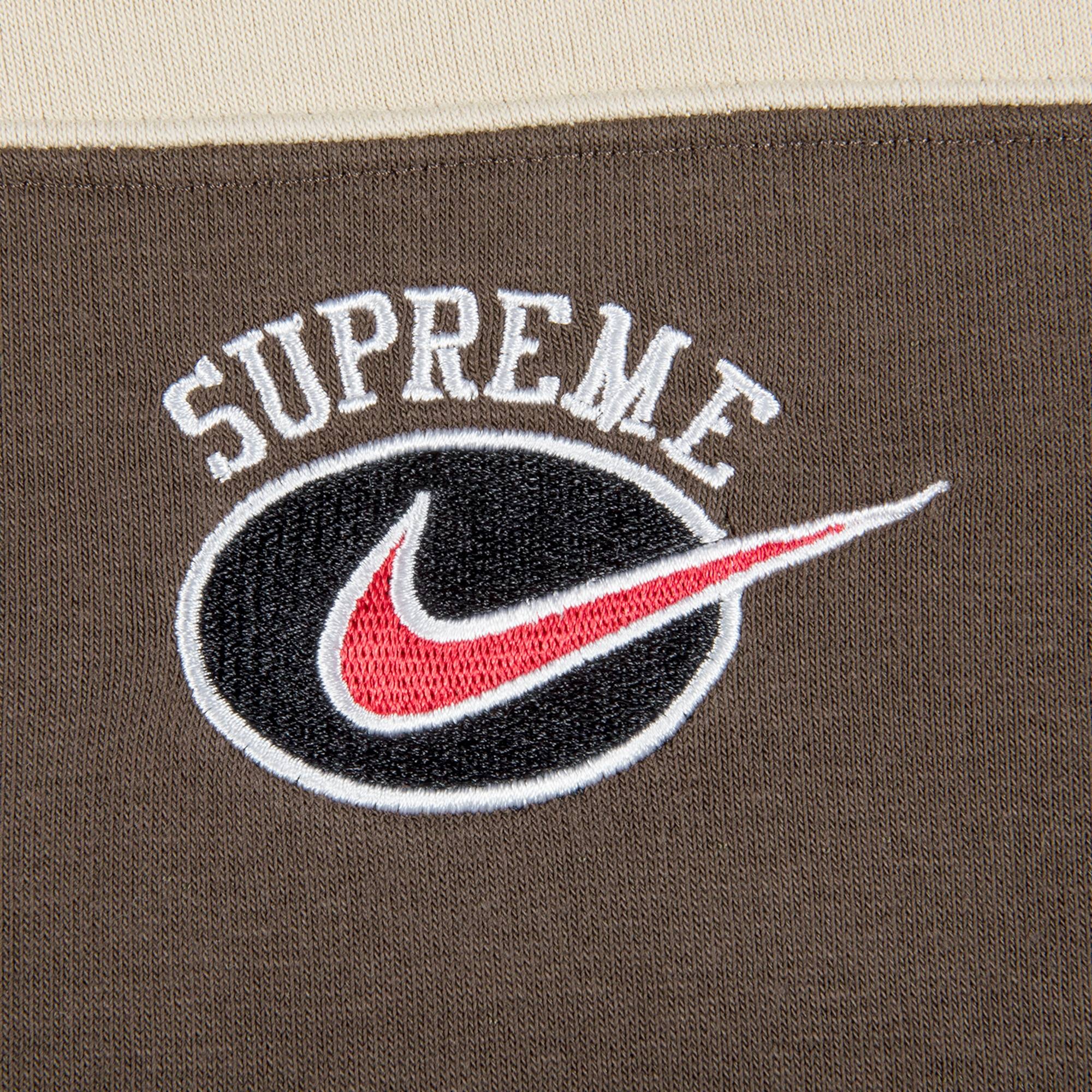 Supreme x Nike Stripe Hooded Sweatshirt 'Tan' - 2