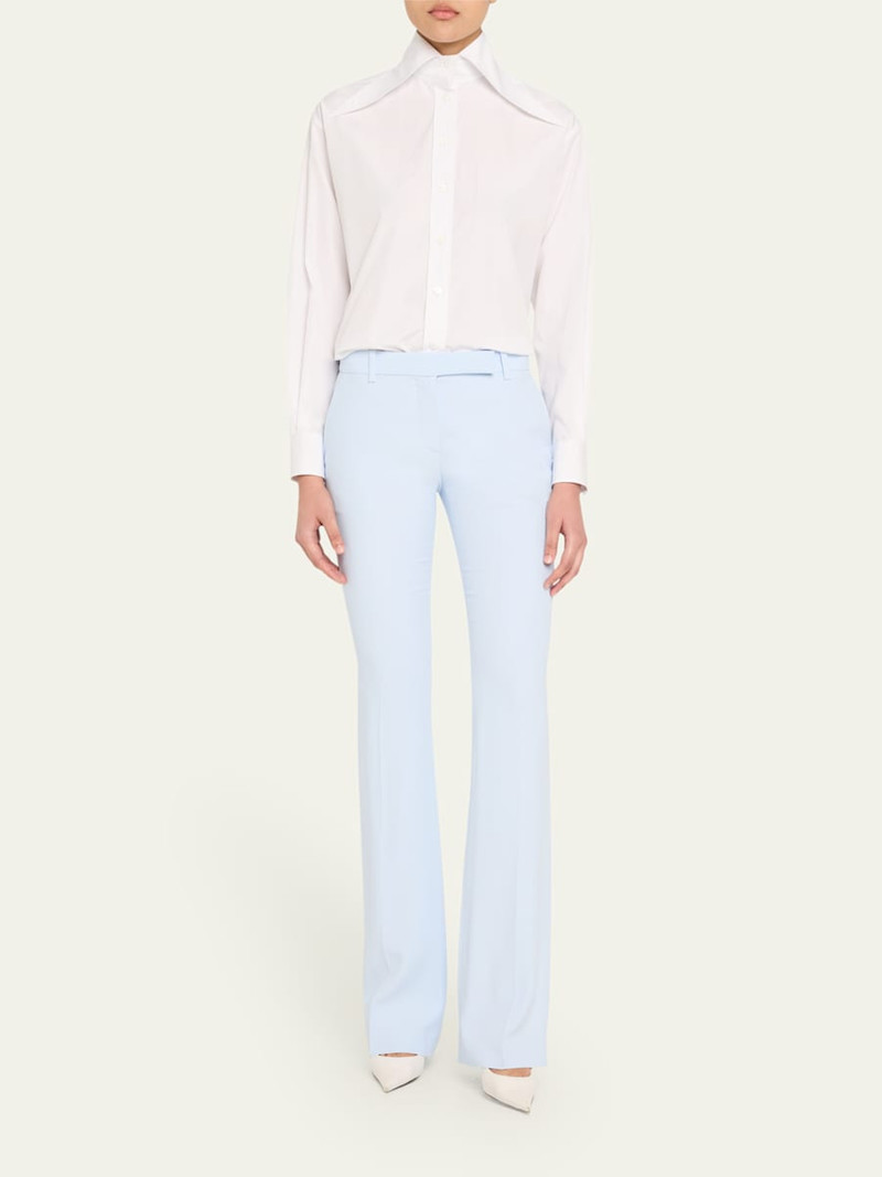 Alexander McQueen Bootcut Leaf Crepe Pants outlook