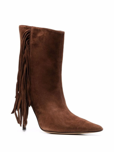 ALEXANDRE VAUTHIER fringed suede 110mm ankle boots outlook